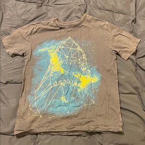 Graphic Tee with Geometric Shark Design